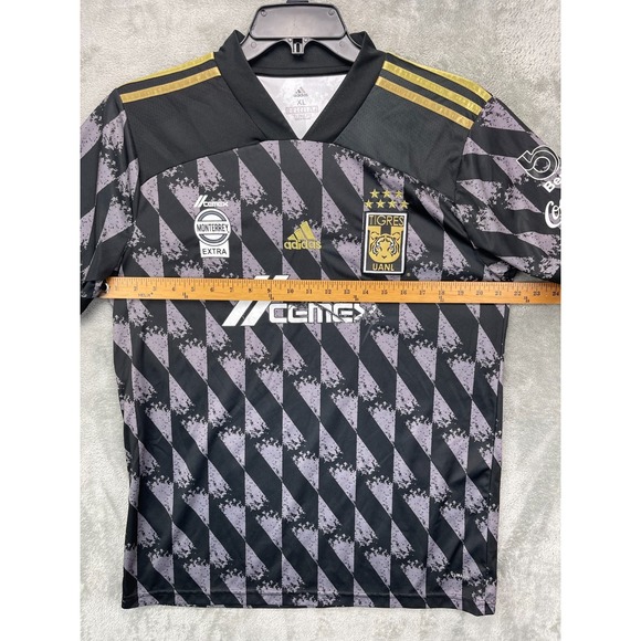 Adidas Men's Tigres 2019-2020 Jersey Size XL Black Geometric #10 Gignac - Picture 2 of 16